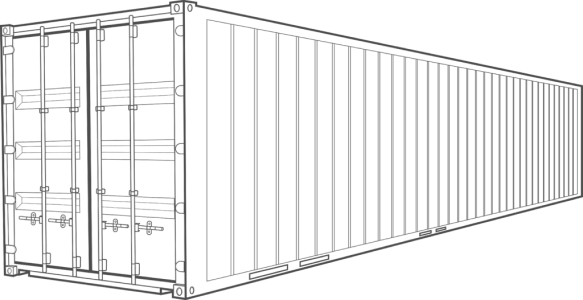 40 футов high cube <br />
(контейнер увеличенной вместимости)